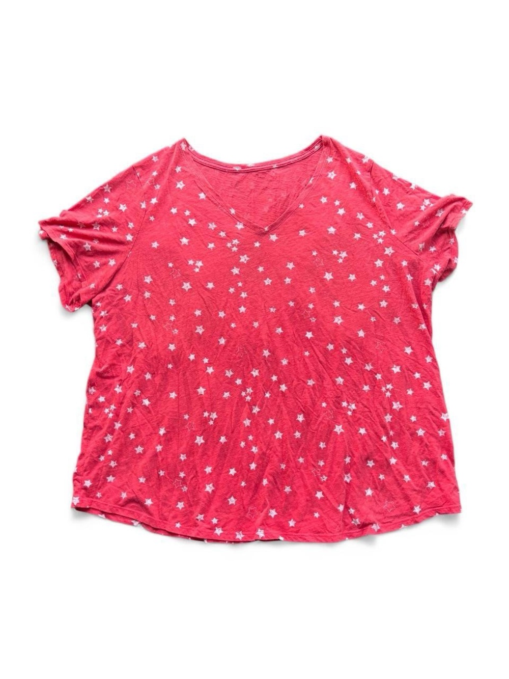 ✨Red and white star print cotton t-shirt Size 3XL✨